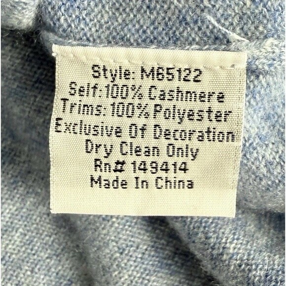 Johnny Was Sovanna Baja 100% Cashmere Embroidered Hoodie Blue Large Boho - Picture 15 of 16